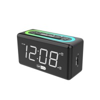 Promotion 1.4 Inch White LED Digital Alarm Clock 12 Hour Time Format Table Clock With USB Charging Port