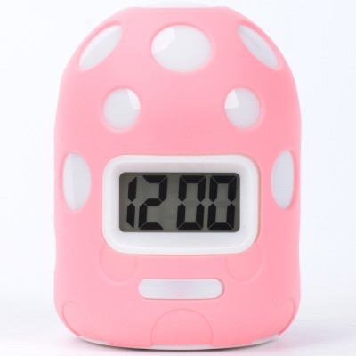 2020 Promotion Unbreakable Unique Round Digital Color Swith Silicon Neon Table Clock