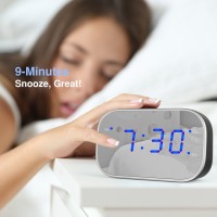 Hot Selling Jumbo Popular Digital Led Mirror Glass Dual digital Alarm Clock